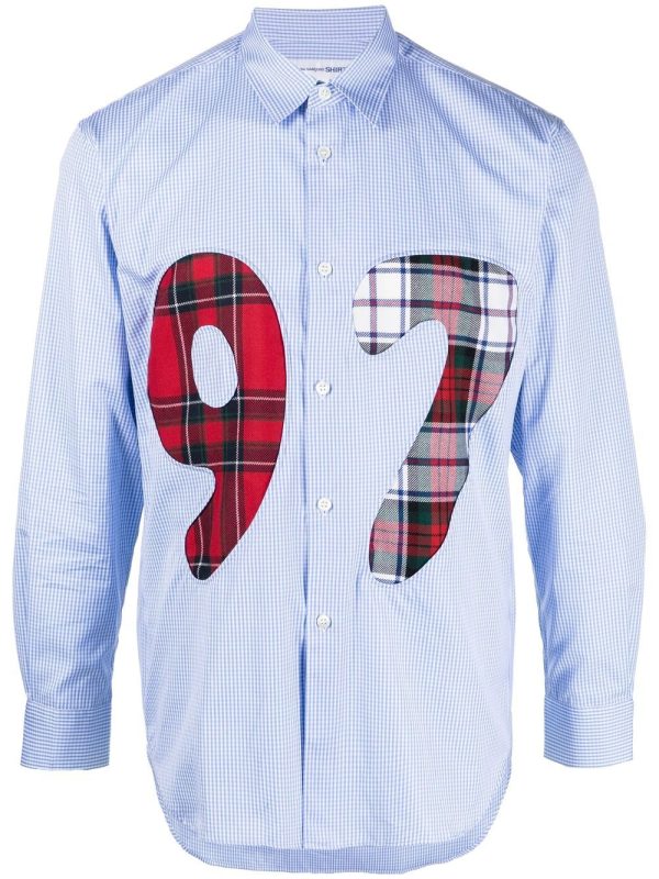 Check-Pattern Numbered Shirt For Cheap