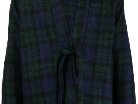 Tartan Front-Tie Jacket For Cheap