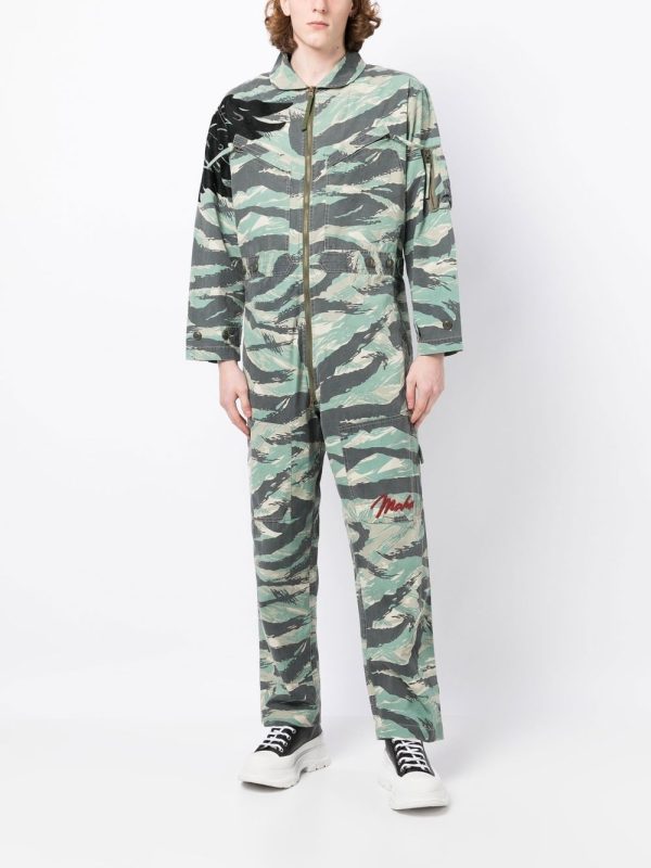 Camouflage-Print Zip-Up Jumpsuit Online