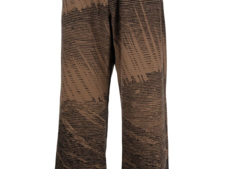 Abstract-Print Wide-Leg Jeans For Sale