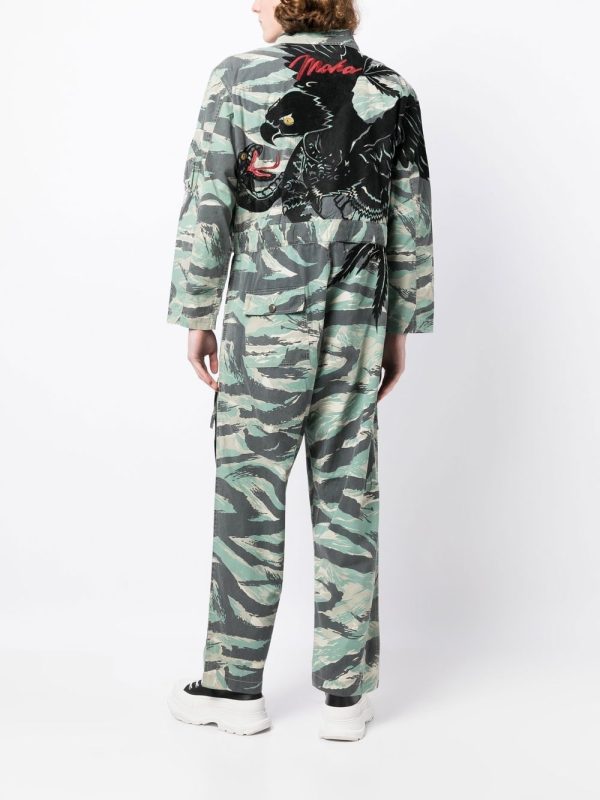 Camouflage-Print Zip-Up Jumpsuit Online