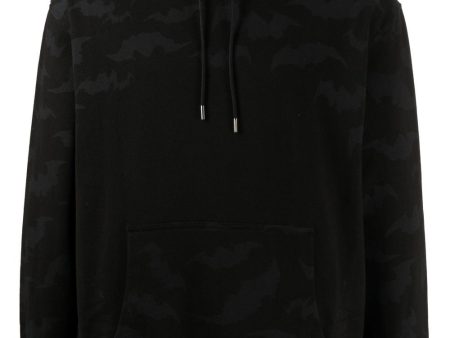 Bat-Print Cotton Hoodie Fashion