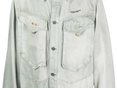 Logo-Embroidered Denim Jacket Hot on Sale