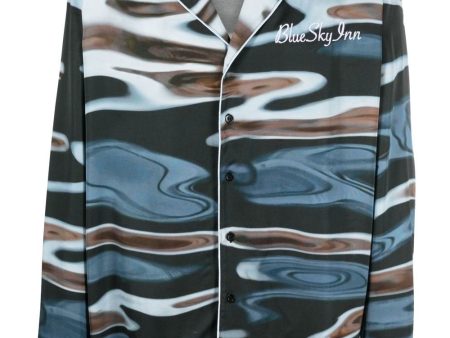 Abstract-Print Long-Sleeved Shirt Hot on Sale