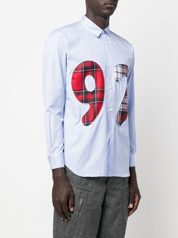 Check-Pattern Numbered Shirt For Cheap