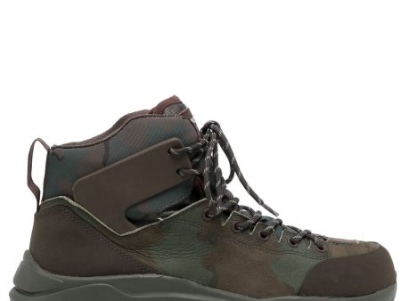 Camouflage-Print Lace-Up Boots Cheap