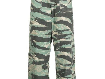 Camouflage-Print Straight-Leg Trousers For Cheap