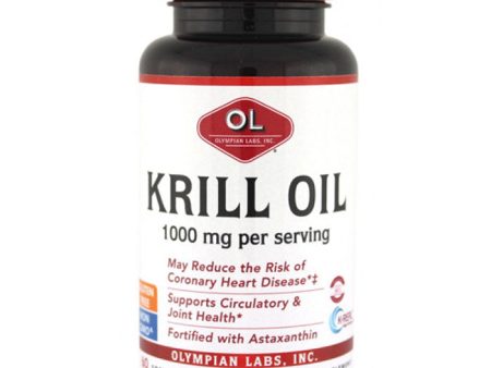 Krill Oil, 1000 mg Per Serving, 60 Softgels, Olympian Labs on Sale