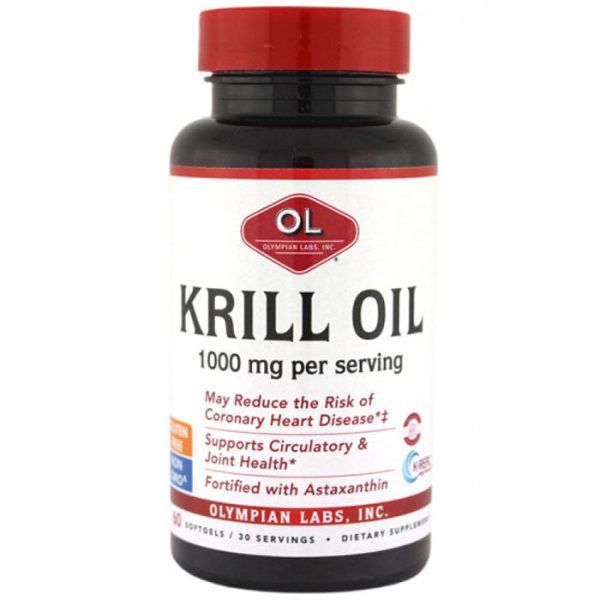 Krill Oil, 1000 mg Per Serving, 60 Softgels, Olympian Labs on Sale