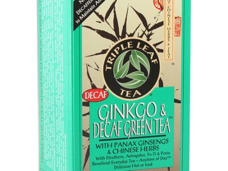 Ginkgo & Decaf Green Tea, 20 Tea Bags, Triple Leaf Tea Online Sale