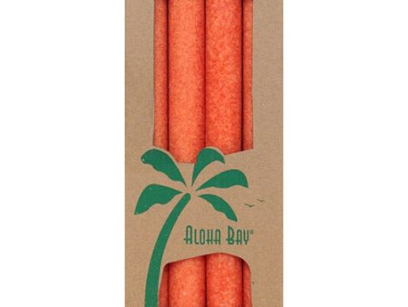 Palm Tapers 9 Inch, Unscented, Burnt Orange, 4 Candles, Aloha Bay Online Hot Sale