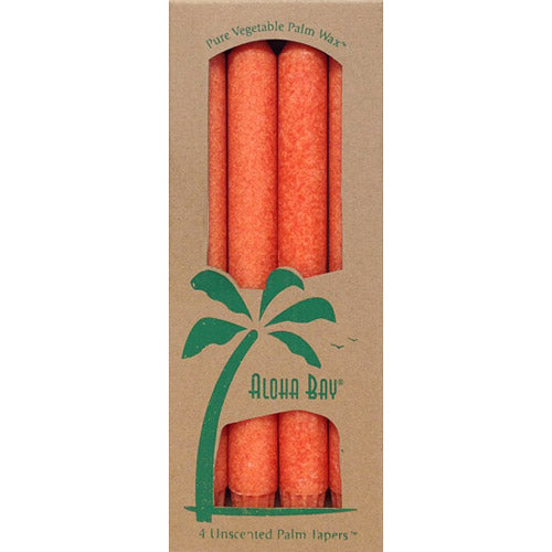 Palm Tapers 9 Inch, Unscented, Burnt Orange, 4 Candles, Aloha Bay Online Hot Sale