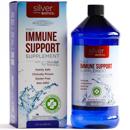 Liquid Immune Support Supplement Value Size, 32 oz, Silver Biotics Hot on Sale