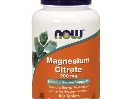 Magnesium Citrate 200 mg, 100 Tablets, NOW Foods Cheap