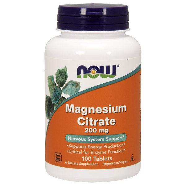 Magnesium Citrate 200 mg, 100 Tablets, NOW Foods Cheap