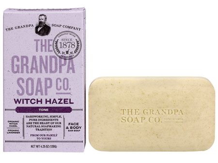 Witch Hazel Bar Soap for Face & Body, 4.25 oz, Grandpa s Brands Online