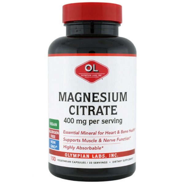 Magnesium Citrate, 100 Capsules, Olympian Labs on Sale