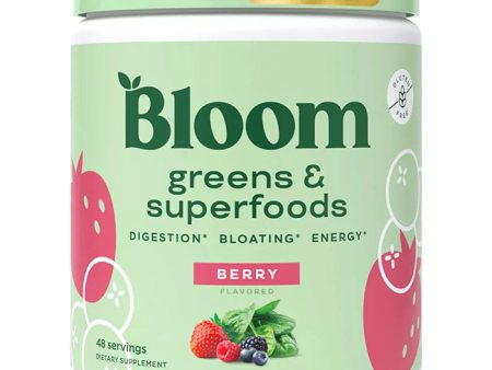 Bloom Nutrition Greens & Superfoods Powder, Berry Flavor, 9.2 oz Supply