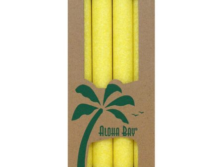 Palm Tapers 9 Inch, Unscented, Yellow, 4 Candles, Aloha Bay Discount