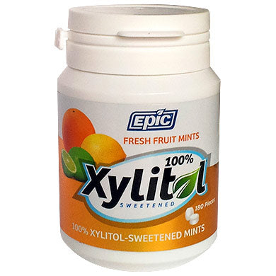 Xylitol Mints, Fresh Fruit, 180 Pieces Bottle, Epic Dental (Epic Xylitol) Online