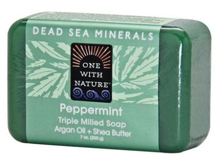 Triple Milled Soap Bar - Peppermint, 7 oz, One with Nature Dead Sea Mineral Soap Online Sale