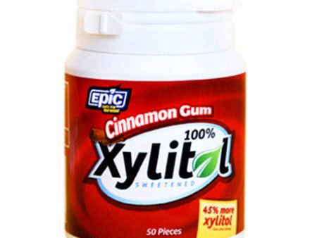 Xylitol Gum, Cinnamon, 50 Pieces Bottle, Epic Dental (Epic Xylitol) Hot on Sale