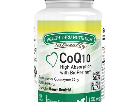 CoQ-10 100 mg with BioPerine, Value Size, 120 Softgels, Health Thru Nutrition Fashion