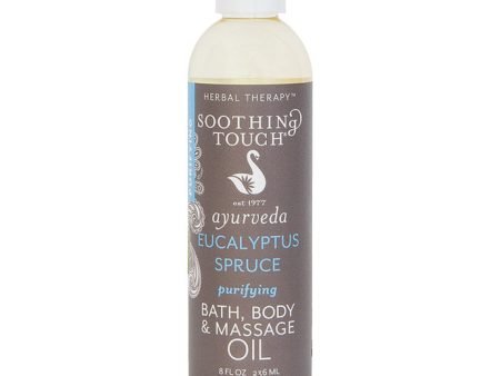 Bath, Body & Massage Oil, Eucalyptus Spruce, 8 oz, Soothing Touch Fashion