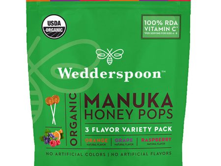 Organic Manuka Honey Pops 3 Flavor Variety Pack (Orange Grape Raspberry), 4.15 oz (118 g), Wedderspoon Online Sale