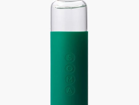 Glass Water Bottle V2, Emerald, 17 oz, Soma Discount