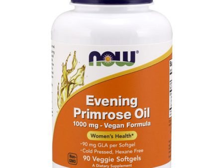 Evening Primrose Oil 1000 mg Vegan Formula, 90 Veggie Softgels, NOW Foods For Discount