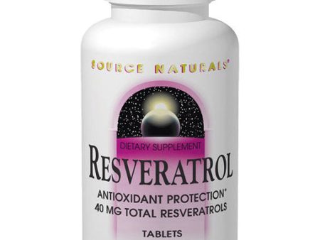 Resveratrol 40mg Classic Label, 30 Tablets, Source Naturals Supply