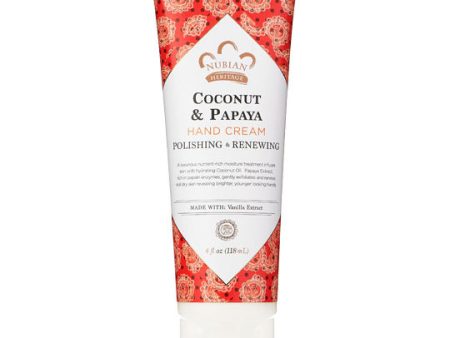 Hand Cream - Coconut & Papaya, 4 oz, Nubian Heritage Online Sale