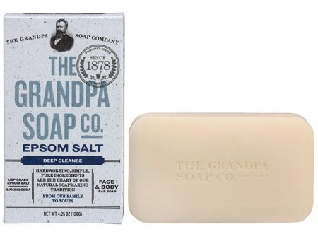 Epsom Salt Bar Soap for Face & Body, 4.25 oz, Grandpa s Brands Cheap