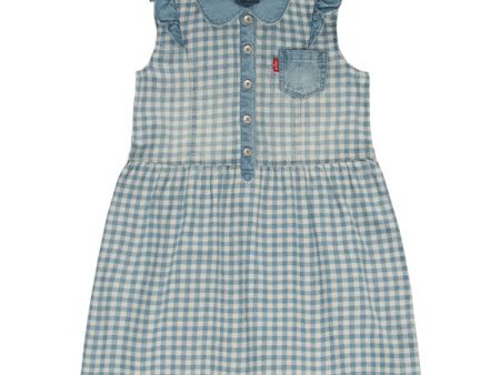 Levi s Girls  Denim Dress, 100% Cotton - Indigo Gingham, Size 2T For Sale