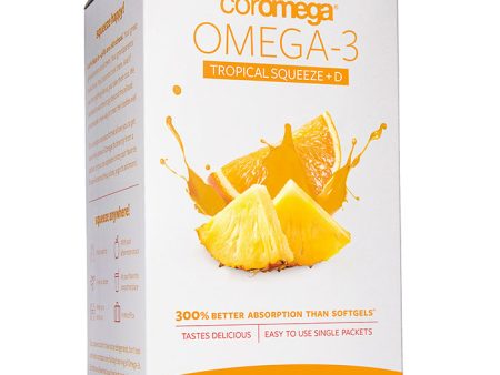 Coromega Omega-3 +D Squeeze Packet - Tropical Orange, 90 Packets For Discount