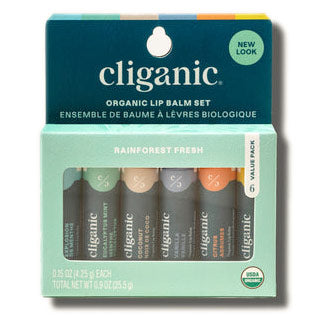 Organic Lip Balm Set, 6 Pack, Cliganic Sale