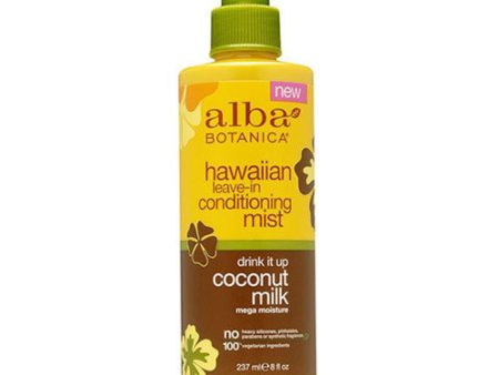 Hawaiian Leave-In Conditioning Mist, Drink It Up Coconut Milk, 8 oz, Alba Botanica For Discount