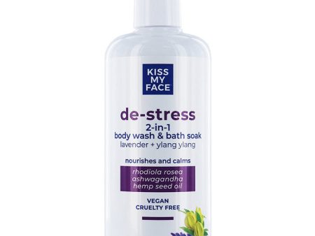 De-Stress 2-in-1 Body Wash & Bath Soak - Lavender + Ylang Ylang, 16 oz, Kiss My Face Online