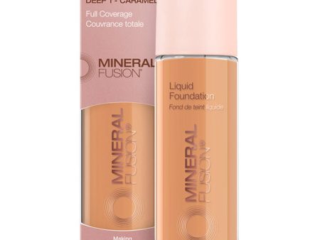 Liquid Foundation - Deep 1 - Caramel, 1 oz, Mineral Fusion Cosmetics on Sale