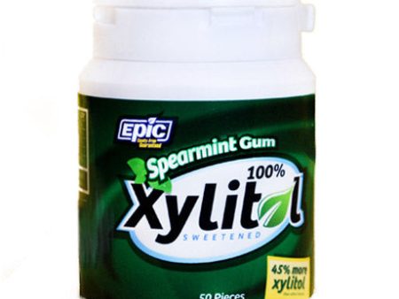 Xylitol Gum, Spearmint, 50 Pieces Bottle, Epic Dental (Epic Xylitol) Discount