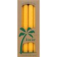 Palm Tapers 9 Inch, Unscented, Gold, 4 Candles, Aloha Bay For Sale