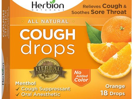 All Natural Cough Drops - Orange, 18 Drops, Herbion on Sale