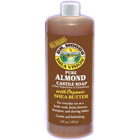 Shea Vision, Pure Almond Castile Soap with Organic Shea Butter, 32 oz, Dr. Woods Hot on Sale