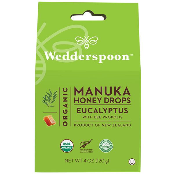 Organic Manuka Honey Drops - Eucalyptus, 4 oz (120 g), Wedderspoon Online now