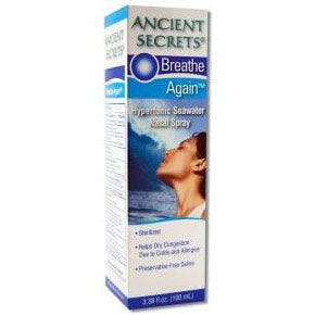 Breathe Again Hypertonic Seawater Nasal Spray, 3.38 oz, Ancient Secrets on Sale