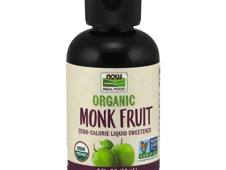 Monk Fruit Liquid, Organic Liquid Sweetener Zero-Calorie, 2 oz, NOW Foods Sale