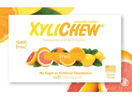 XyliChew Sugar Free Chewing Gum, Fruit, 60 Pieces Online now