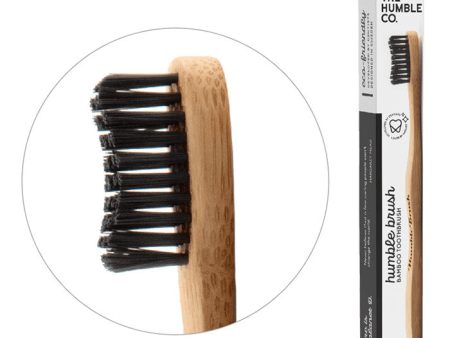 Humble Brush Adult Bamboo Toothbrush - Black, Soft Bristles, 1 ct, The Humble Co. Hot on Sale