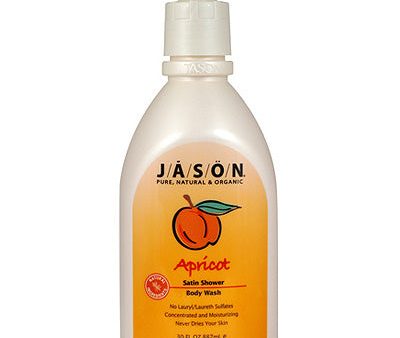 Satin Shower Body Wash Apricot 30 oz, Jason Natural For Cheap